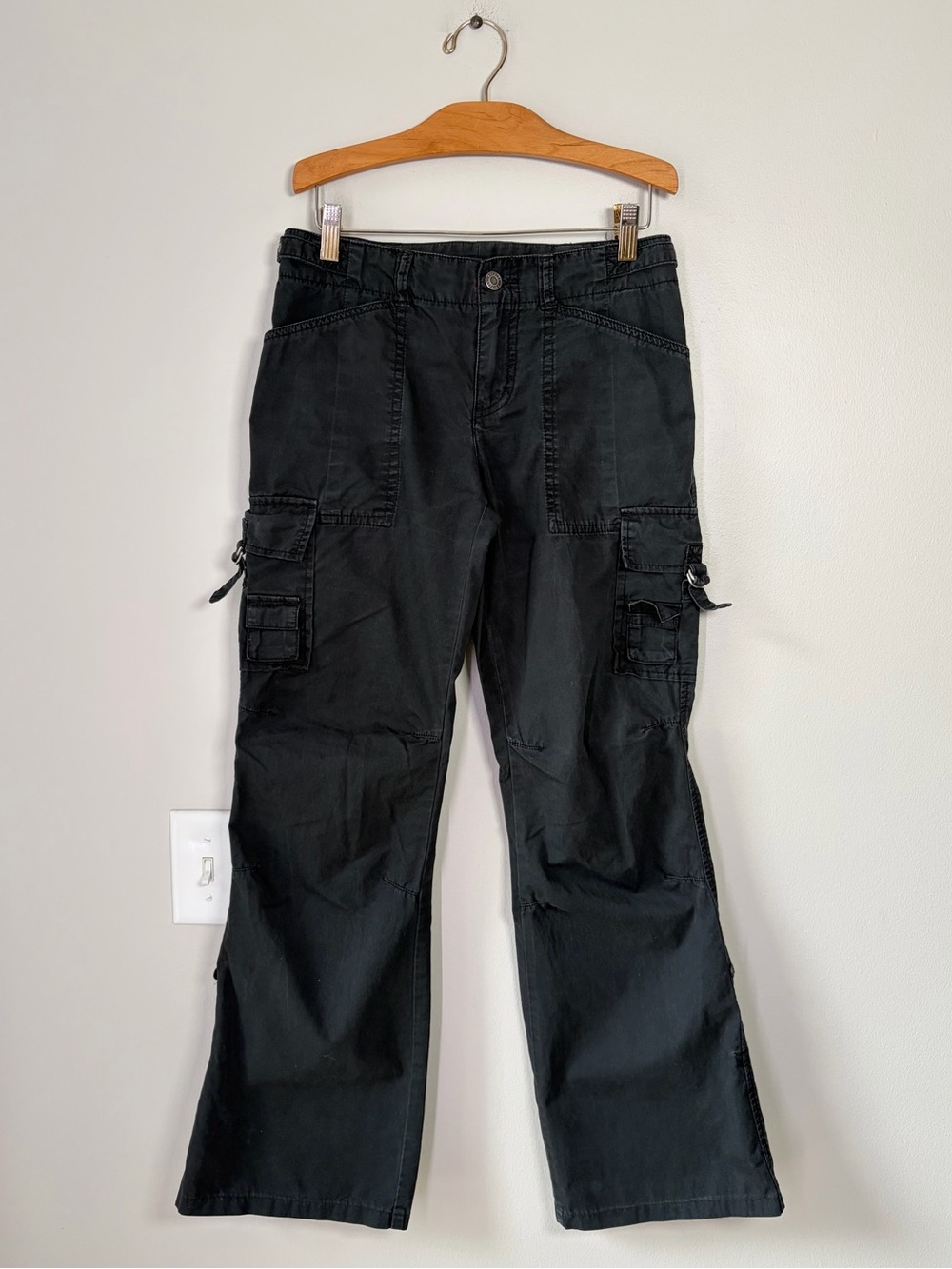 Express Y2K Black Cargo Pants Indie Sleeze Grunge Punk Cotton
